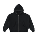 Green Swag Wit Hearts Fleeced Full-Zip Boxy Hoodie