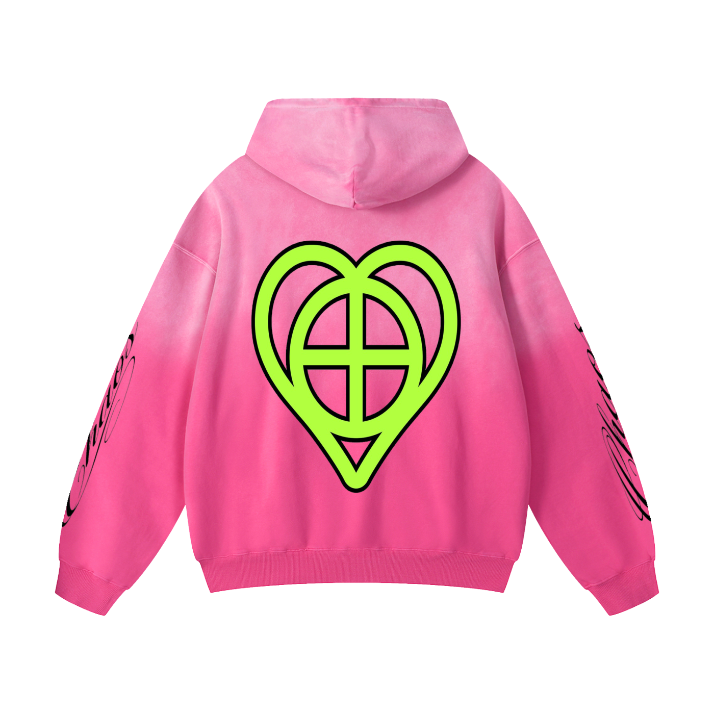 Pink Chaos Heavyweight Sunfade Oversized Hoodie