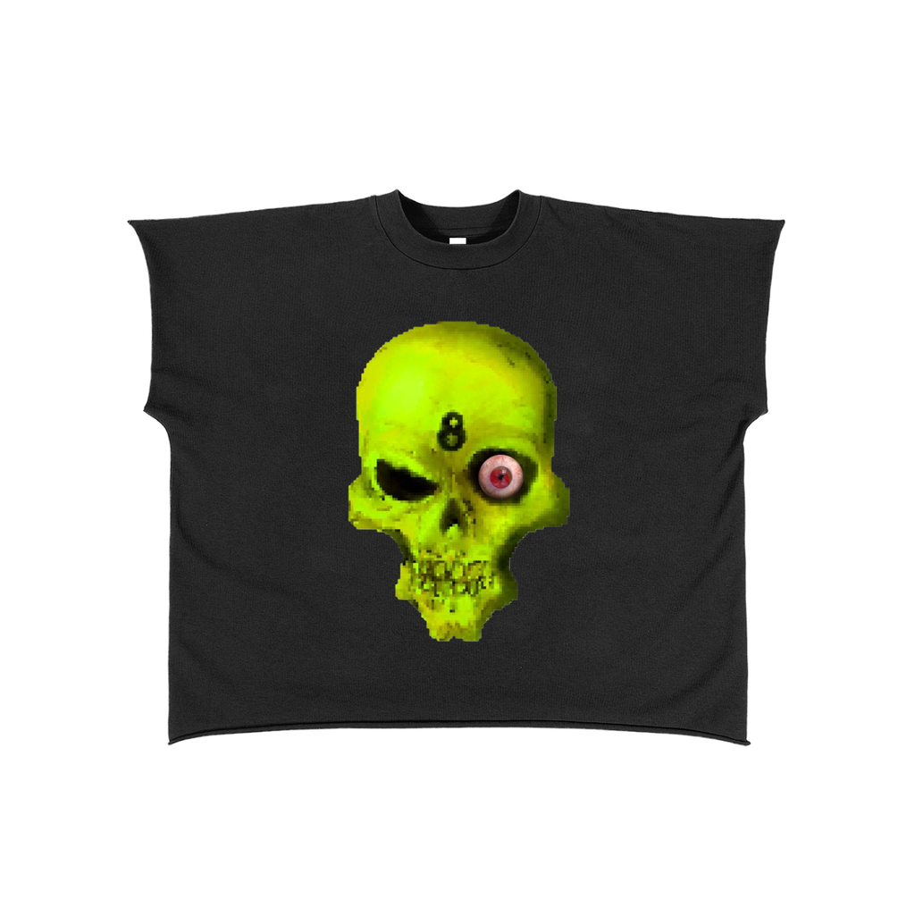 raw edge skull T shirt