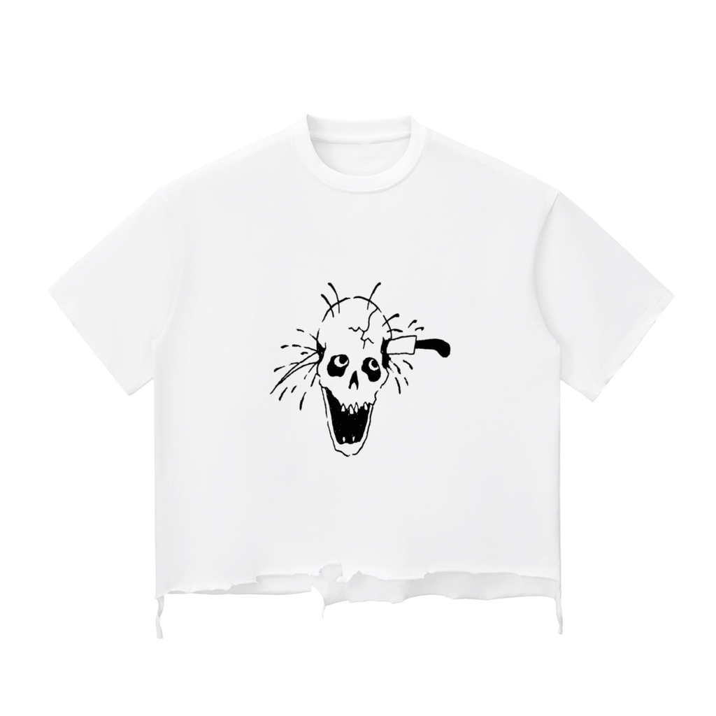Skull Wash Raw-Hem Boxy T-shirt